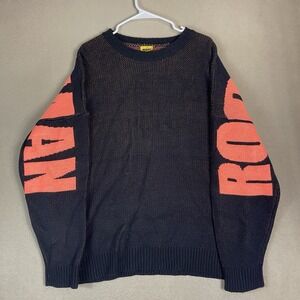 Neoity Sweater Mens Free Size Rocket Man Lettering Knit Oversized Pullover